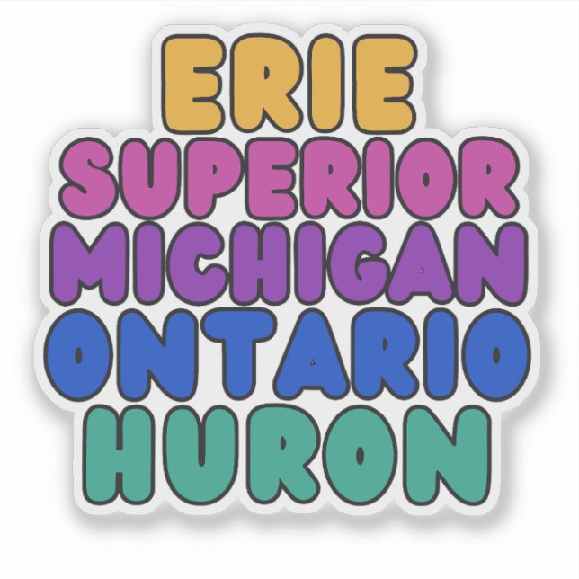 Calcomanía de burbujas de arcoíris de Michigan Gra (Anverso)