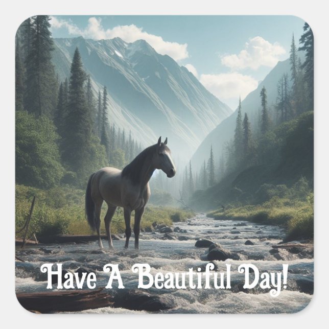 Calcomanía de caballo en arroyo (Anverso)