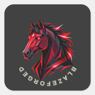 Calcomanía de Caballo Rojo BlazeForge