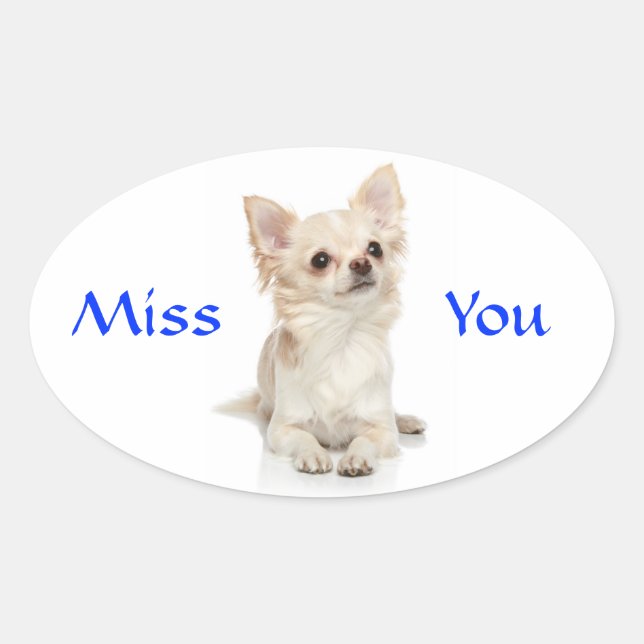 Calcomanía de cachorro Chihuahua Te Extraño (Anverso)
