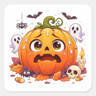 Calcomanía de calabaza ansiosa