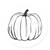 calcomanía de calabaza en blanco y negro