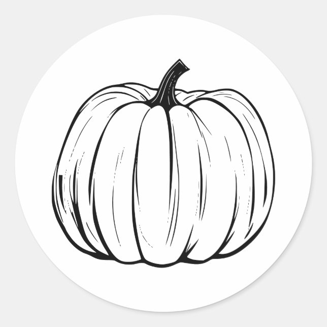 calcomanía de calabaza en blanco y negro (Anverso)