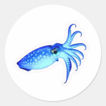 Calcomanía de Calamar Neon Azul Eléctrico - Respla