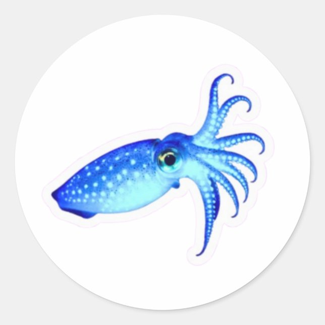 Calcomanía de Calamar Neon Azul Eléctrico - Respla (Anverso)