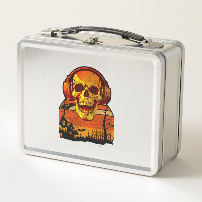 Calcomanía de calavera Retro Hallowen (Anverso)