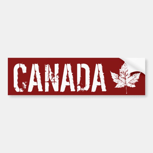 Calcomanía de Canadá Genial Hoja de Arce Deteriora (Frente)