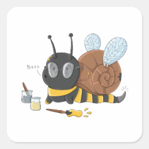 Calcomanía de Caracol Ocupado como una Abeja