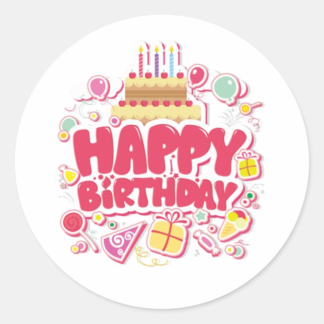 Calcomanía de Celebración de Cumpleaños ⭐ (Anverso)