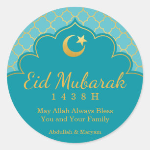 Calcomanía de celebración de Eid patrón marroquí d