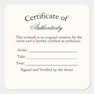 Calcomanía de Certificado de Autenticidad de Lujo 