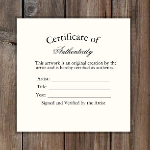Calcomanía de Certificado de Autenticidad de Lujo