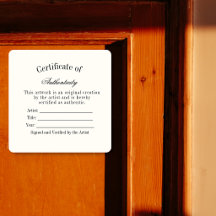 Calcomanía de Certificado de Autenticidad de Lujo 