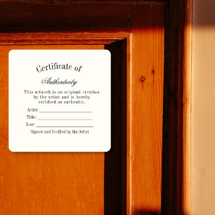 Calcomanía de Certificado de Autenticidad de Lujo 