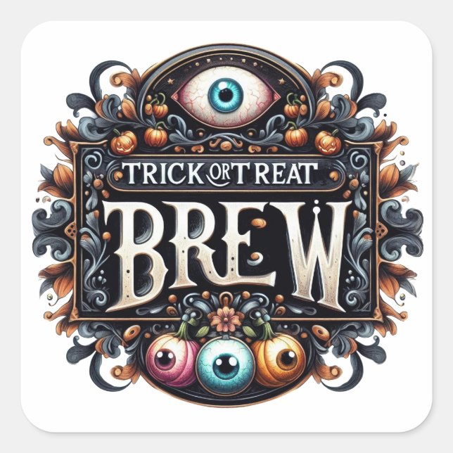 Calcomanía de cerveza Trick or Treat (Anverso)