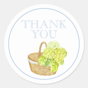 Calcomanía de cesta de hortensias personalizada de