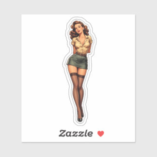 Calcomanía de Chica Pin-Up Vintage - Estilo de los