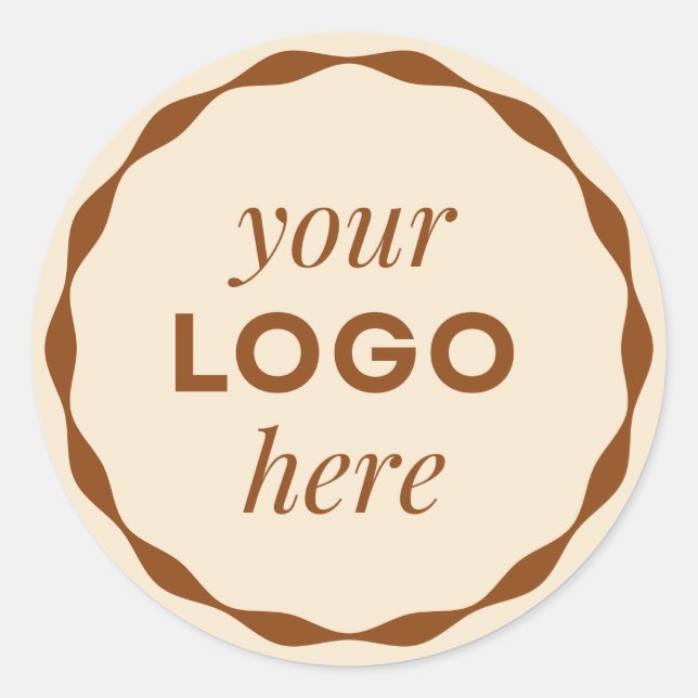 Calcomanía de círculo escalopado con logotipo pers (Anverso)