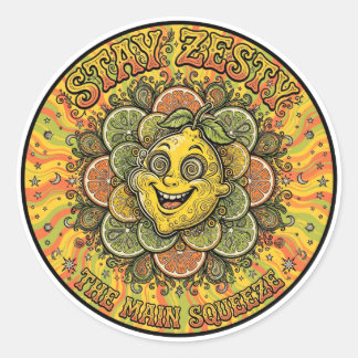 Calcomanía de cítrico psicodélico Stay Zesty