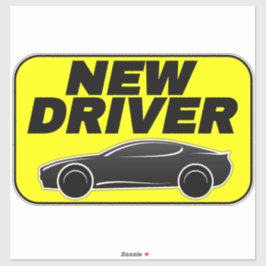 Calcomanía de Coche Amarillo Moderno (Conductor No