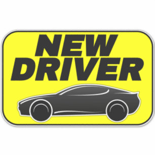 Calcomanía de Coche Amarillo Moderno (Conductor No