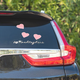 Calcomanía de coche con corazones rosados flotante