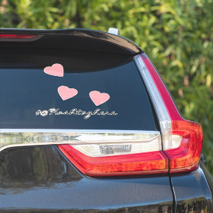 Calcomanía de coche con corazones rosados flotante