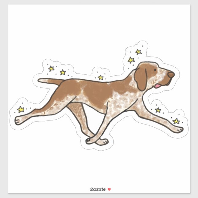 Calcomanía de coche de caza Bracco Italiano (Hoja)
