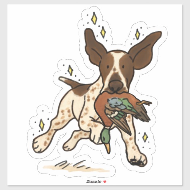 Calcomanía de coche de caza Bracco Italiano (Hoja)
