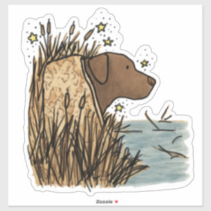 Calcomanía de coche de caza del labrador retriever