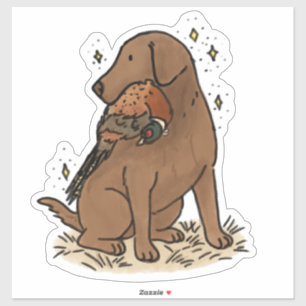 Calcomanía de coche de caza del labrador retriever