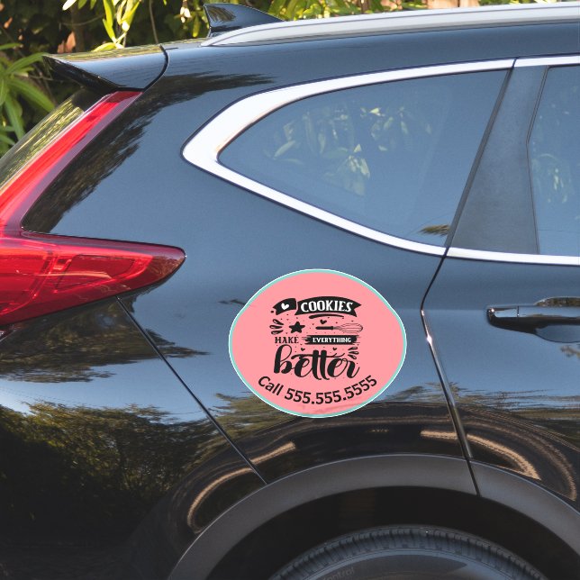 Calcomanía de coche de negocio de galletas hornead (Lado del coche)