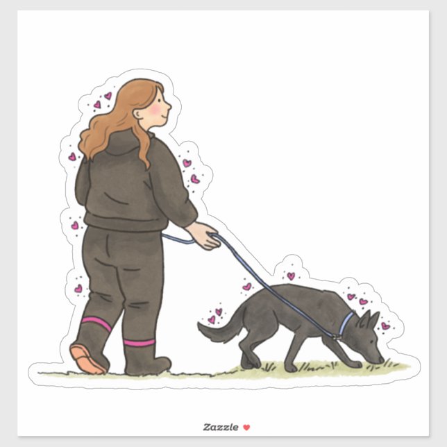 Calcomanía de coche de trabajo de mordida de perro (Hoja)