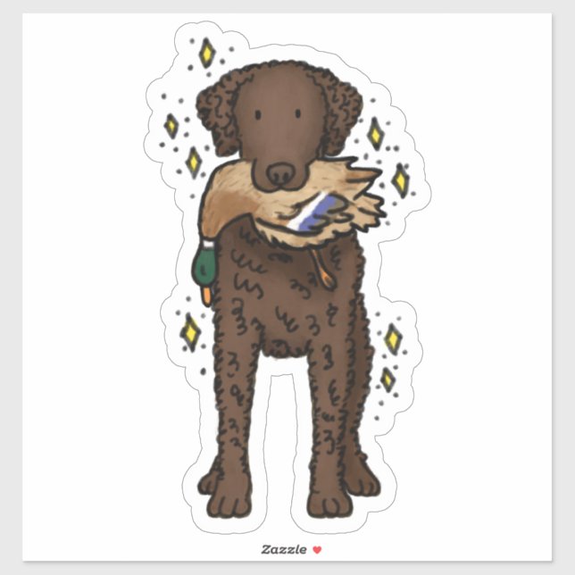 Calcomanía de coche Retriever de pelo rizado (Hoja)