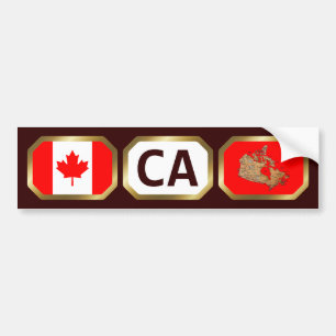 Calcomanía de código de mapa de bandera de Canadá