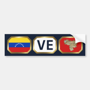 Calcomanía de código de mapa de bandera de Venezue