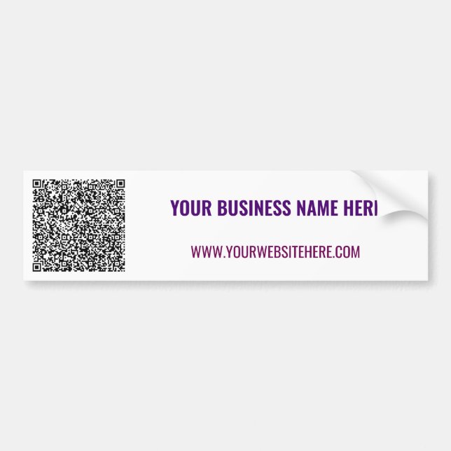 Calcomanía de código QR con texto personalizado (Frente)