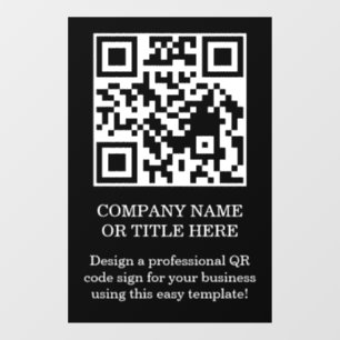 Calcomanía de código QR minimalista negra para neg