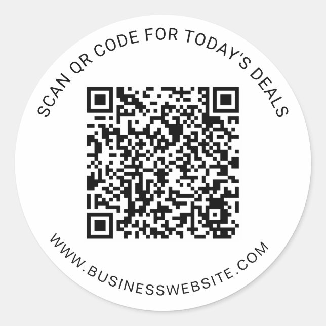 Calcomanía de código QR personalizado para negocio (Anverso)