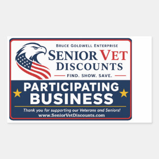 Calcomanía de comerciante de SeniorVetDiscounts