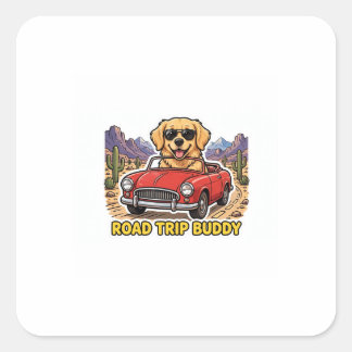 Calcomanía de compañero de viaje — Golden Retrieve