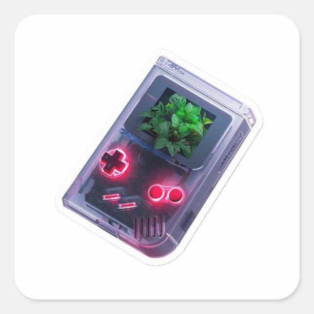 Calcomanía de consola de juegos portátil retro (Anverso)