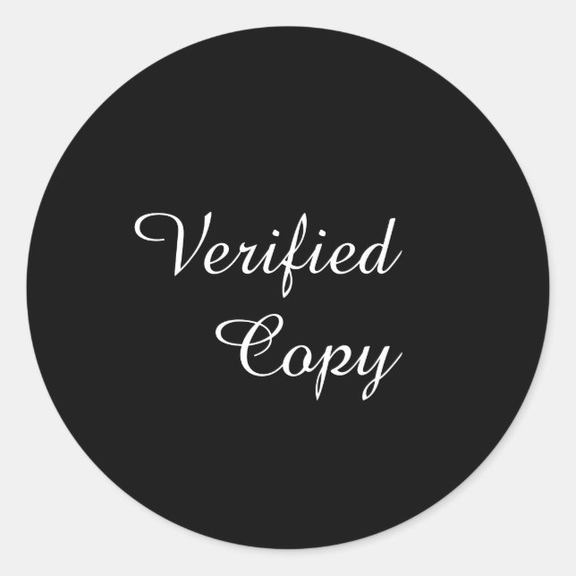 Calcomanía de copia verificada | Firma del autor r (Anverso)