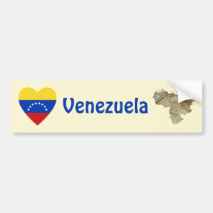 Calcomanía de corazón con bandera de Venezuela + m