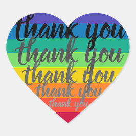 Calcomanía de corazón de arcoíris GRACIAS