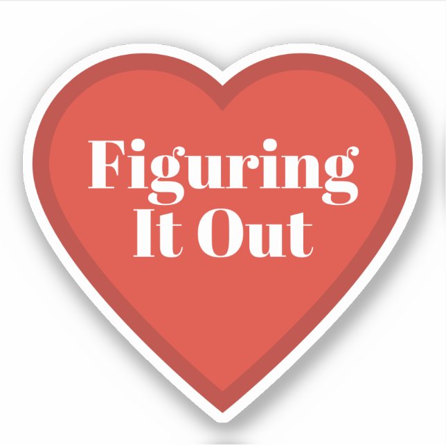 Calcomanía de corazón que lo resuelve - Calcomanía (Anverso)