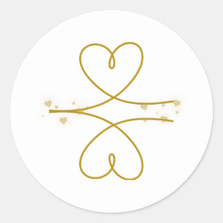 Calcomanía de Corazones de Línea Dorada Minimalist