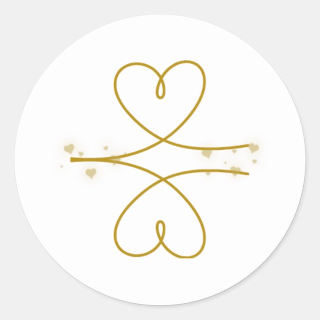 Calcomanía de Corazones de Línea Dorada Minimalist (Anverso)