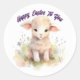 Calcomanía de Cordero Feliz Pascua