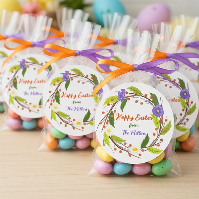 Calcomanía de corona de Pascua personalizada con a (Subido por el creador)